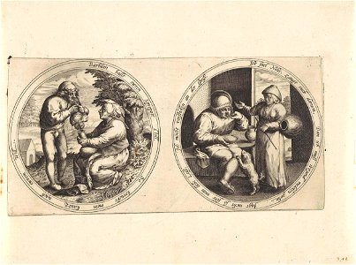 Spreeuwpot en een boerenpaar in een interieur