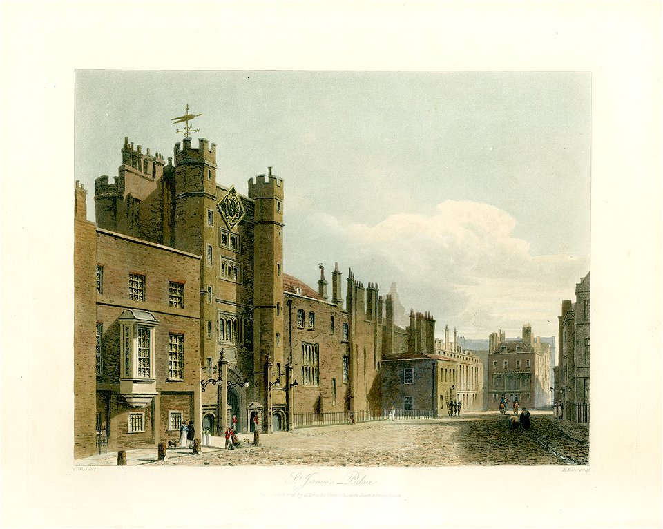 St James's Palace, from Pyne's Royal Residences, 1819 - panteek pyn94-312