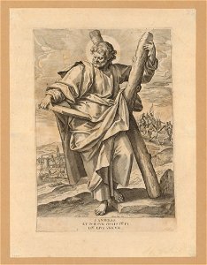 St Andrew 1592 print by Maerten de Vos, S.I 874, Prints Department, Royal Library of Belgium