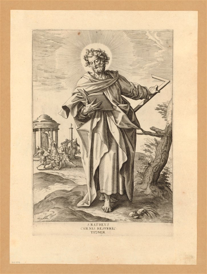 St Matthew 1592 print by Maerten de Vos, S.I 883, Prints Department, Royal Library of Belgium