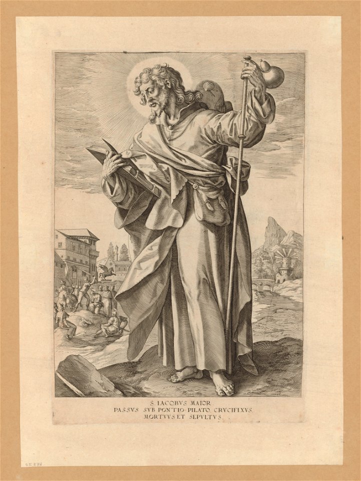 St James the great 1592 print by Maerten de Vos, S.I 876, Prints Department, Royal Library of Belgium