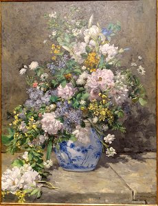 Spring Bouquet by Pierre-Auguste Renoir, 1866, oil on canvas - Fogg Art Museum, Harvard University - DSC01224. Free illustration for personal and commercial use.