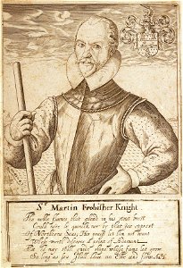 Sr Martin Frobisher Knight. The noble flames that glow'd in his stout brest could ne're be quencet, nor by that ice opprest. Of Northerne Seas; His praise let him not want. Whole worth deserves a print of Adamant. That RMG PU4572