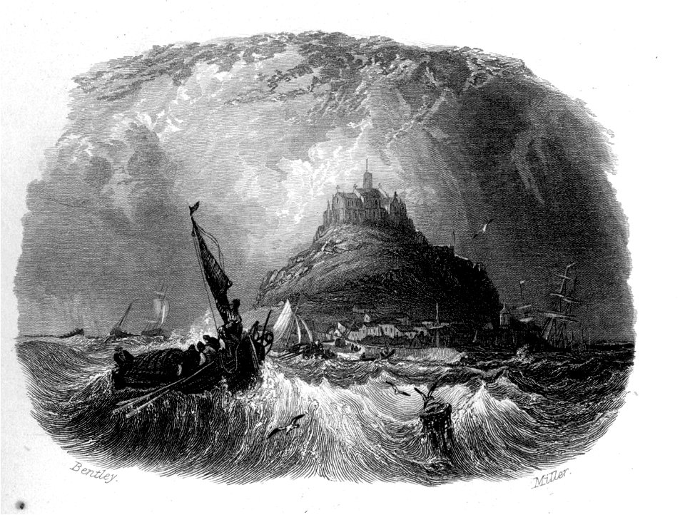 St Michael's Mount engraving by William Miller after Bentley