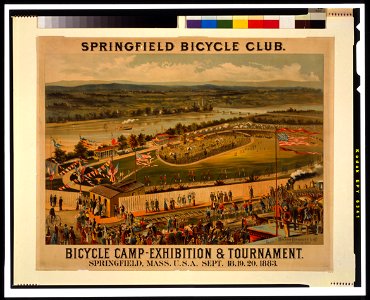 Springfield Bicycle Club-Bicycle Camp-Exhibition & Tournament, Springfield, Mass, U.S.A., Sept. 18, 19, 20, 1883 - lith. of Milton Bradley, & Co., Springfield, Mass. LCCN99400146