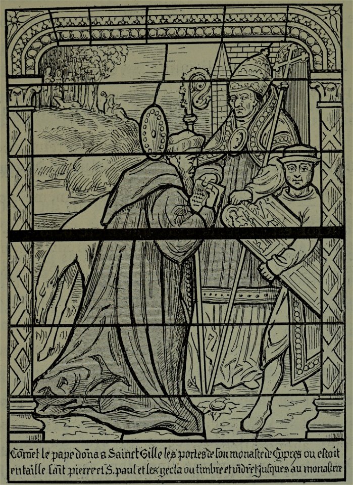 St nizier Gilles reCoit les portes de son monastère 01392