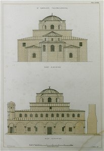 St Sophia's Thessalonica East elevation West elevation - Texier Charles - 1864