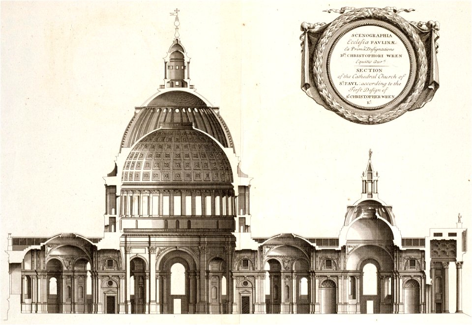 St Paul's Cathedral, London, Long section of the Great Model – Royal Academy Collection