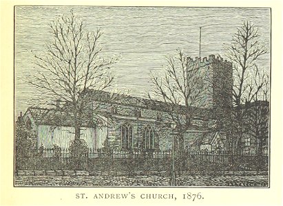 St Andrew's Church, Rugby (1876 drawing)