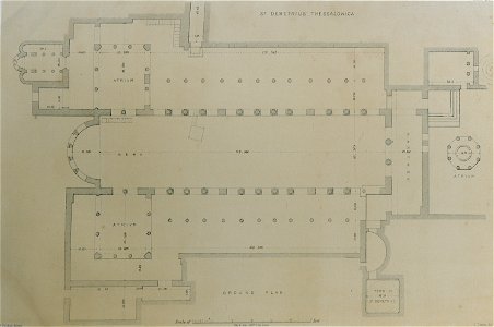 St Demetrius, Thessalonica Ground plan - Texier Charles - 1864
