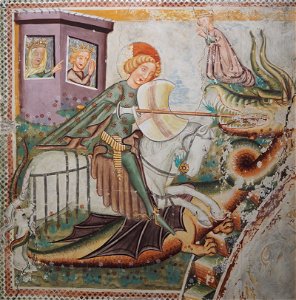 St George Slaying the Dragon (replica od Middle Age painting, c. 1420)