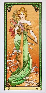 Spring by Alfons Mucha. Free illustration for personal and commercial use.