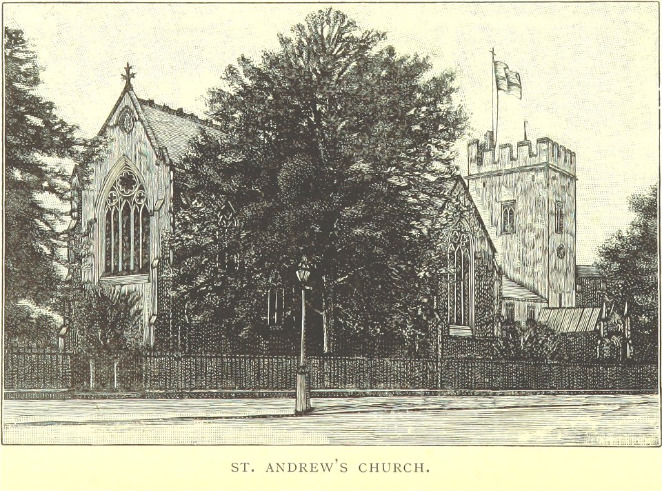 St Andrew's Church, Rugby (old drawing)