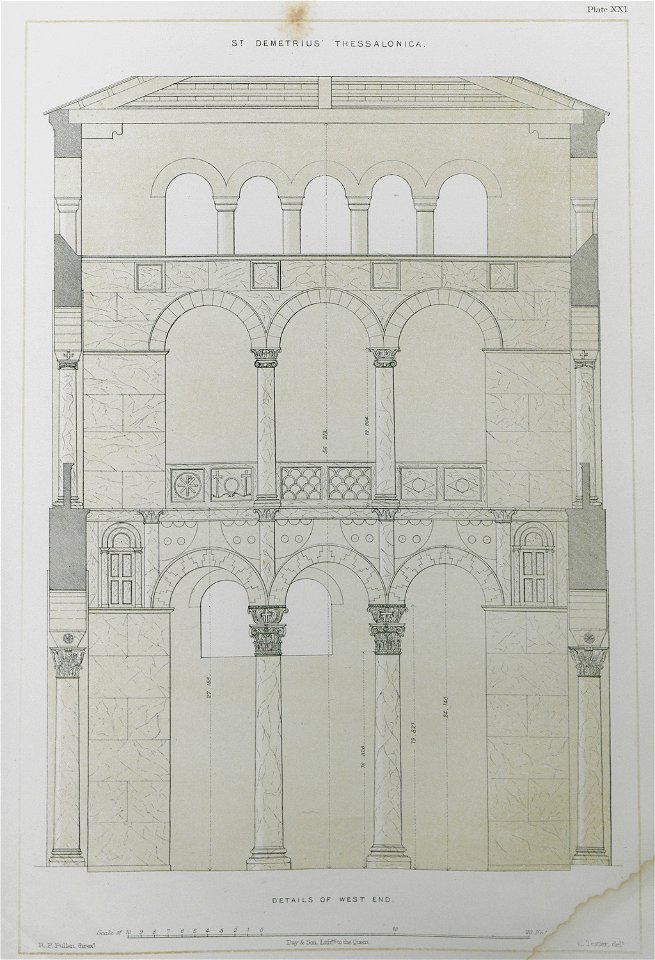 St Demetrius, Thessalonica Details of west end - Texier Charles - 1864