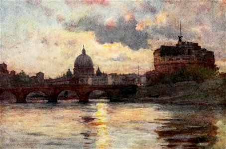 St Peters & Castel Sant Angelo by Alberto Pisa (1905)