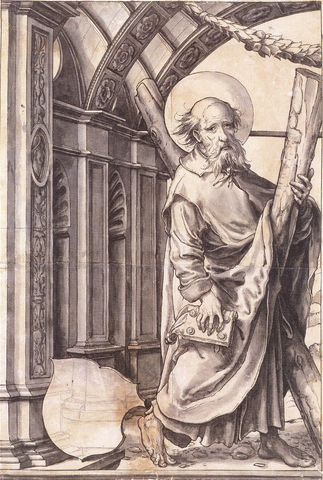 St Andrew, Design for a Stained Glass Window, by Hans Holbein the Younger