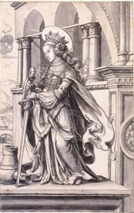 St Catherine of Alexandria, Design for a Stained Glass Window, by Hans Holbein the Younger