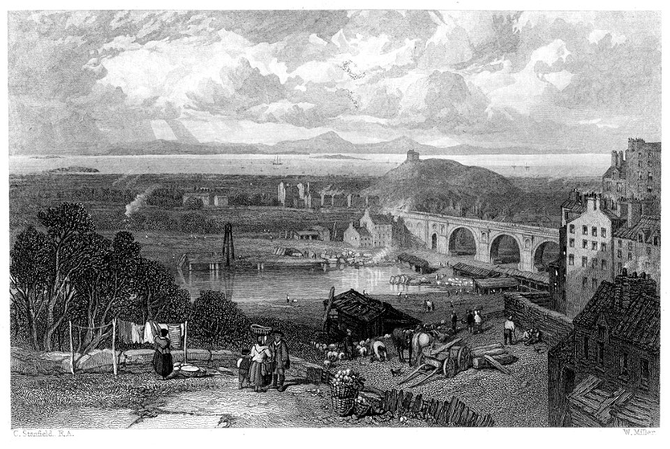 St James Ct Edinburgh engraving by William Miller after C Stanfield