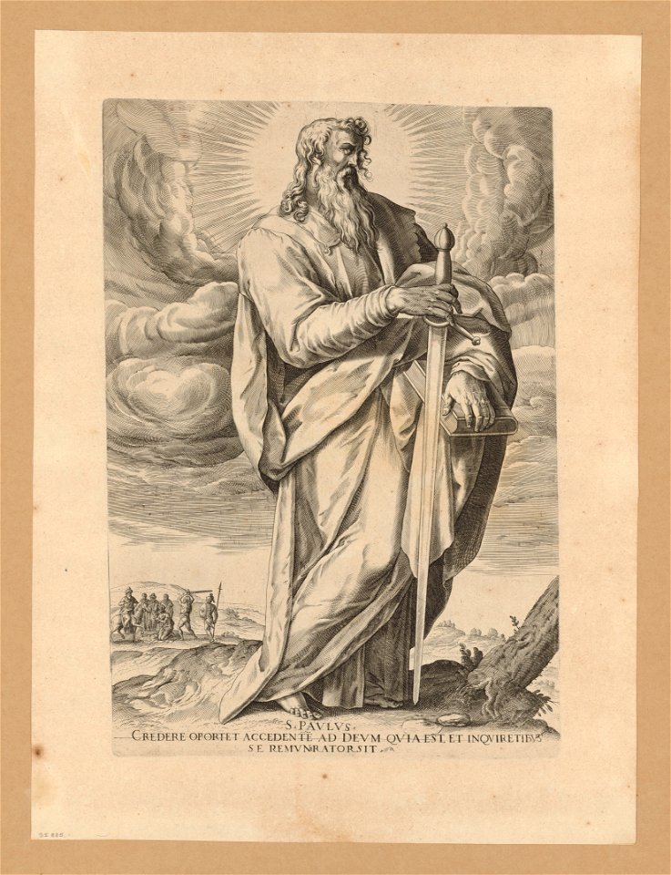 St Paul 1592 print by Maerten de Vos, S.I 885, Prints Department, Royal Library of Belgium