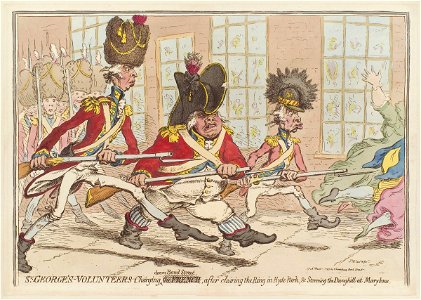 St George's volunteers charging down Bond Street by James Gillray