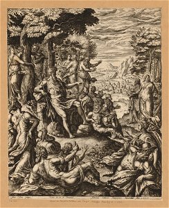 St John the baptist preaching 1575 print by Jan Collaert (I), S.I 1078, Prints Department, Royal Library of Belgium