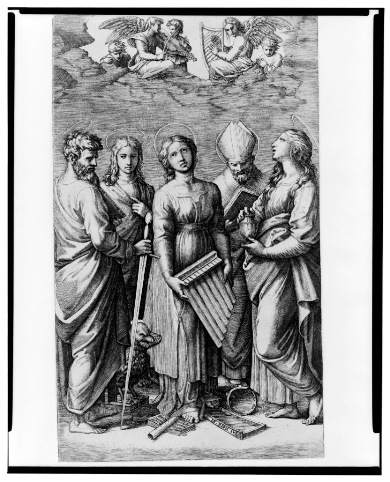 St. Cecilia surrounded by four saints LCCN2004665199