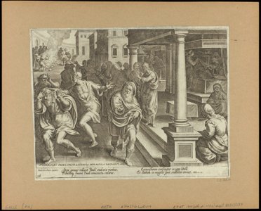 St Paul and The Exorcists at Ephese 1582 print by Stradanus, S.I 55814, Prints Department, Royal Library of Belgium