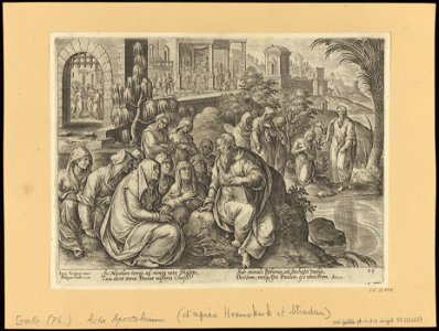 St Paul Speaking to The Women of Philippi 1582 print by Stradanus, S.I 55778, Prints Department, Royal Library of Belgium
