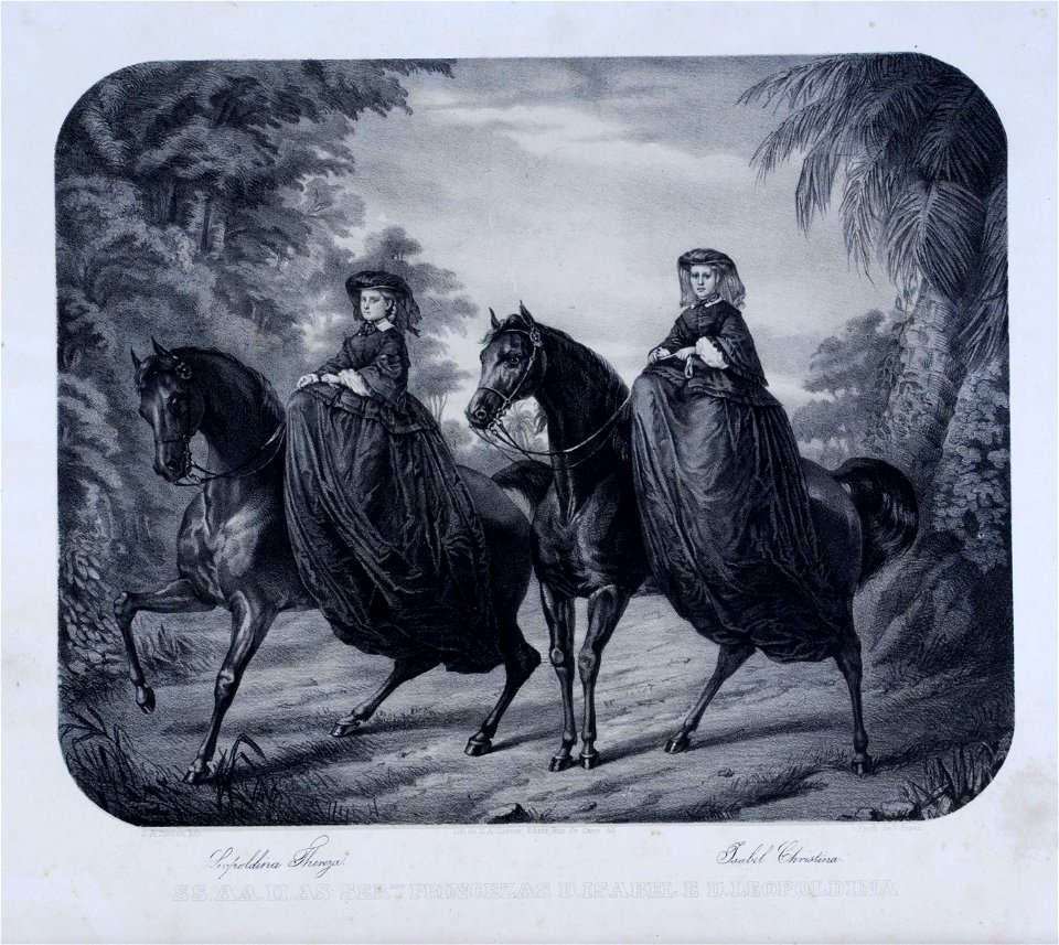 SS. AA. II. As SERmas. Princezas D. Isabel e D. Leopoldina - Litografia
