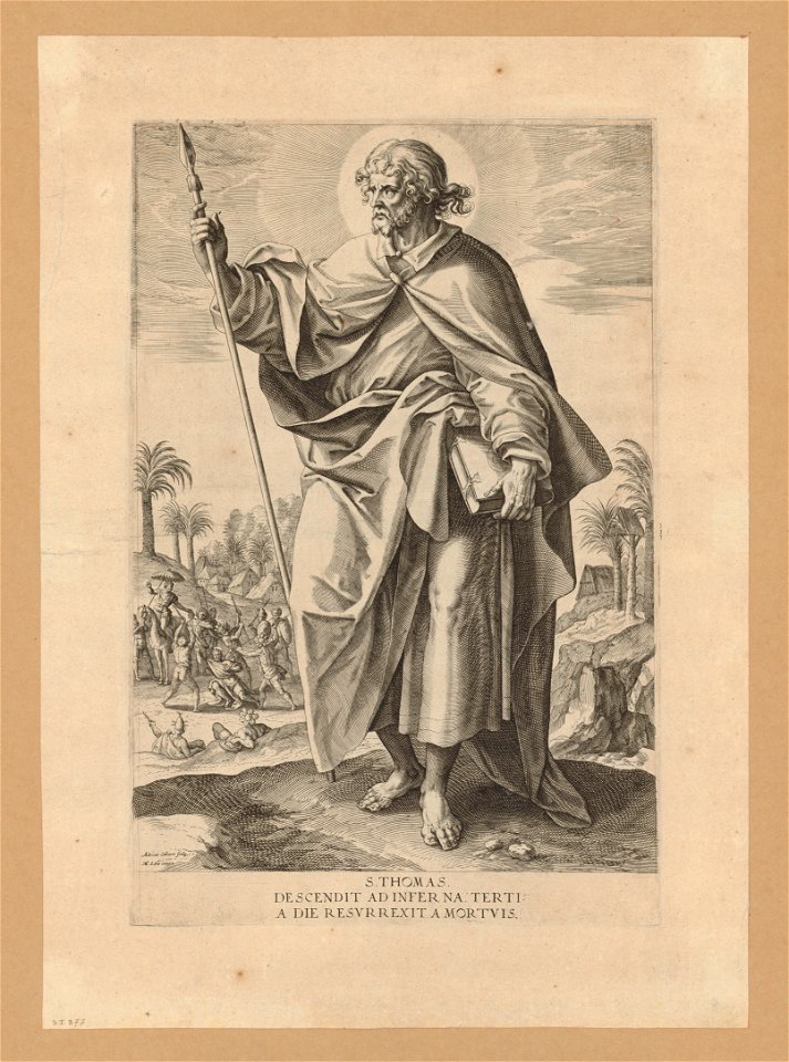St Thomas 1592 print by Maerten de Vos, S.I 877, Prints Department, Royal Library of Belgium
