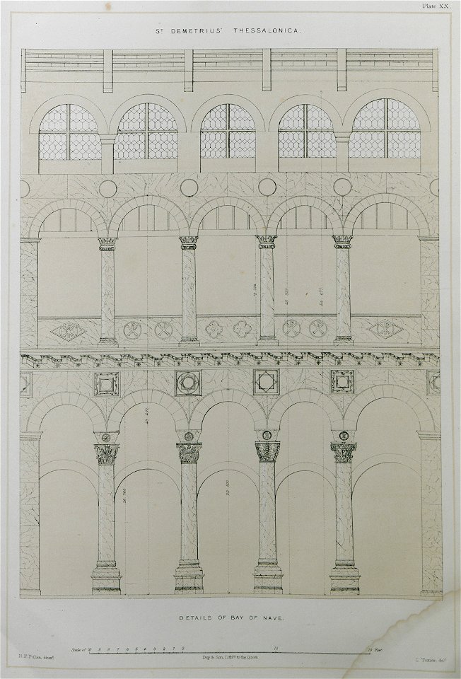 St Demetrius, Thessalonica Details of bay of nave - Texier Charles - 1864