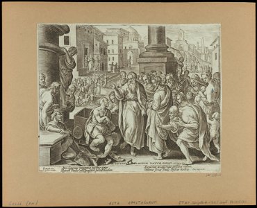 St Paul Heals a Cripple in Lystra 1582 print by Stradanus, S.I 55811, Prints Department, Royal Library of Belgium