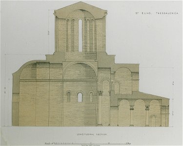 St Elias Thessalonica Longitudinal section - Texier Charles - 1864