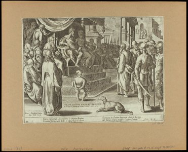 St Paul Before Festus and Agrippa 1582 print by Stradanus, S.I 55818, Prints Department, Royal Library of Belgium