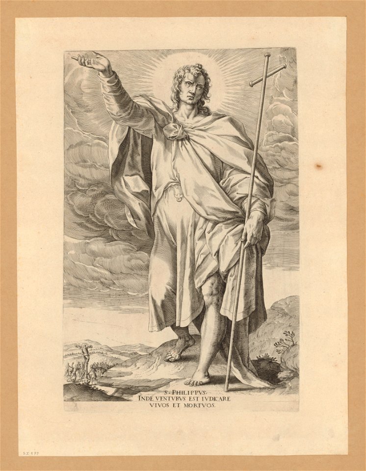 St Philip 1592 print by Maerten de Vos, S.I 879, Prints Department, Royal Library of Belgium