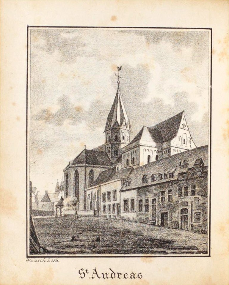 St. Andreas, Johann Peter Weyer (Zeichnung) und Anton Wünsch (Lithografie), 1827 (book page, uncropped)