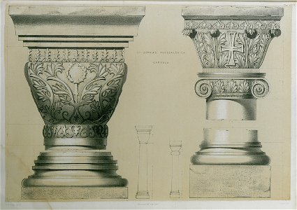 St Sophia's Thessalonica Capitals - Texier Charles - 1864