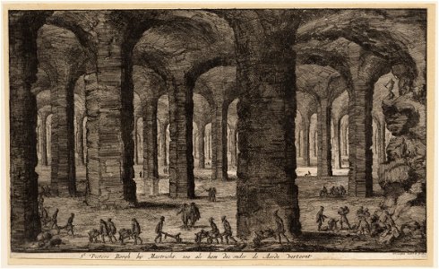 St Pieters bergh bij Mastricht, soo als hem die onder de aerde vertoont, objectnr A 19715