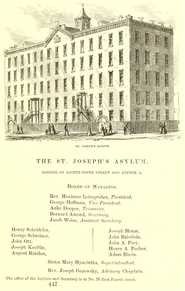 St. Joseph's Asylum, New York City, Valentine's Manual