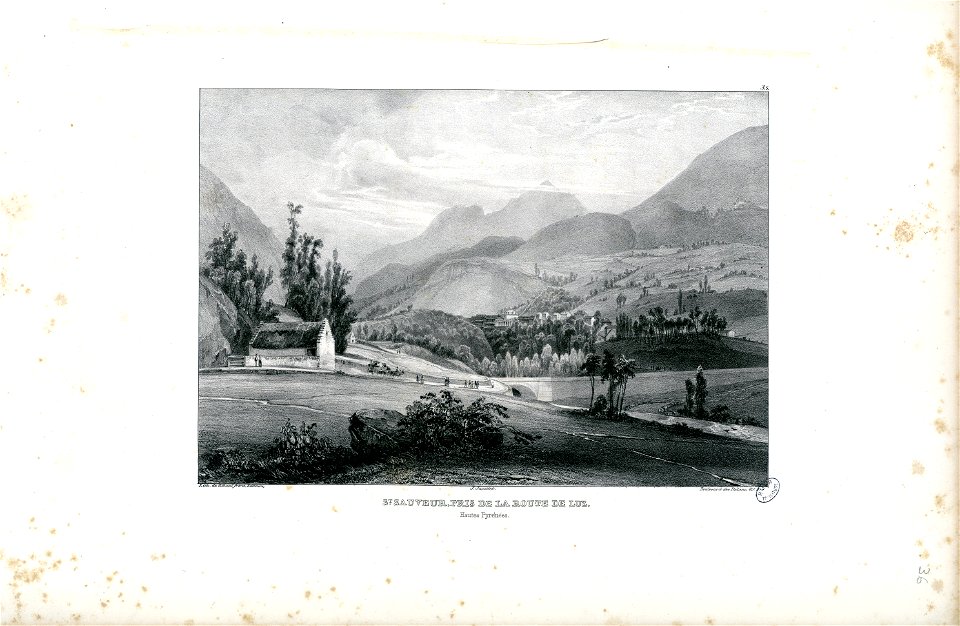 St Sauveur, pris de la route de Luz (Hautes Pyrénées) - Fonds Ancely - B315556101 A JACOTTET 1 039