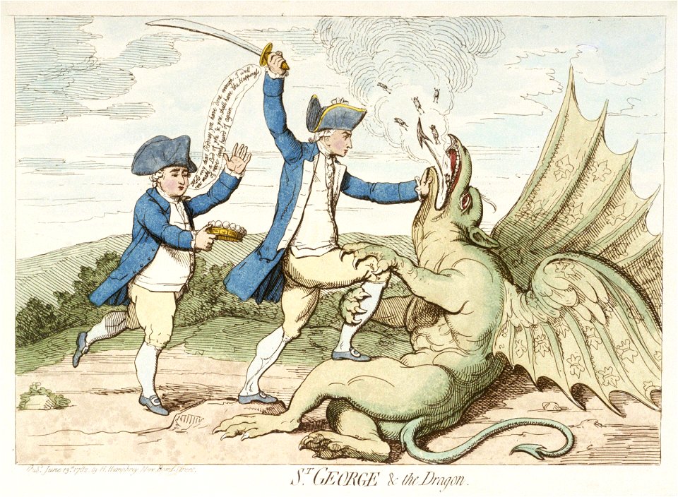 St George and the Dragon (caricature) RMG PW3960
