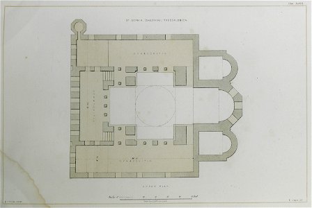 St Sophia's Thessalonica Upper plan - Texier Charles - 1864