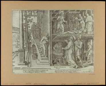 St Peter Raising Tabitha at Joppa 1575 print by Maarten van Heemskerck, S.I 55804, Prints Department, Royal Library of Belgium