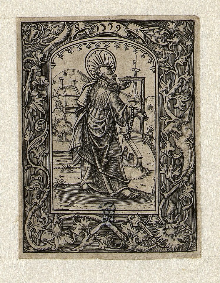 St. Thomas (Didymus) 1519 print by Master S., F 26891, Prints Department, Royal Library of Belgium