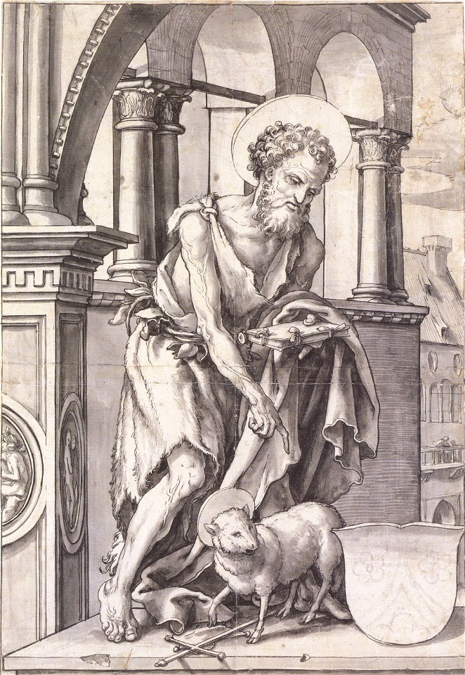 St John the Baptist, Design for a Stained Glass Window, by Hans Holbein the Younger