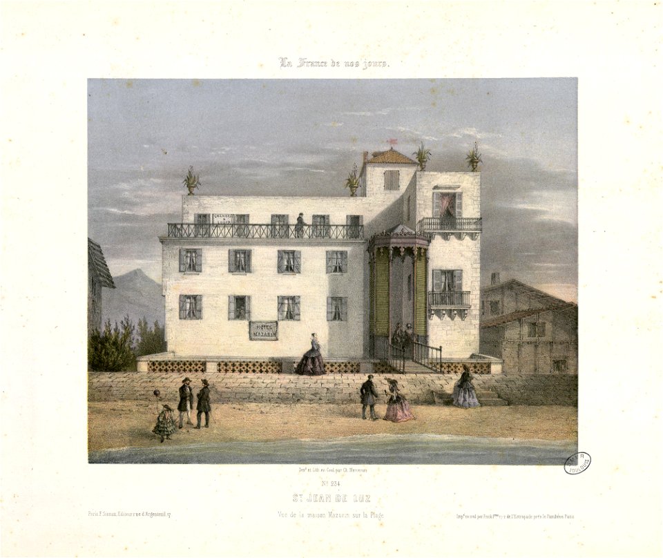 St. Jean-de-Luz, Vue de la maison Mazarin sur la Plage - Fonds Ancely - B315556101 A MERCEREAU 7 087