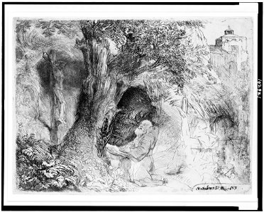 St. Francis beneath a tree, praying) - Rembrandt LCCN92500821