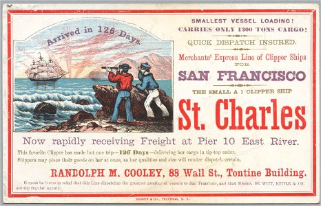 ST. CHARLES Clipper ship sailing card 37652 2. Free illustration for personal and commercial use.