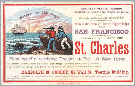 ST. CHARLES Clipper ship sailing card 37652 2