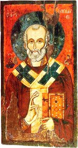 St Nicholas, Late XIV Century, St Mary Perivleptos Church. Ohrid Icon Gallery
